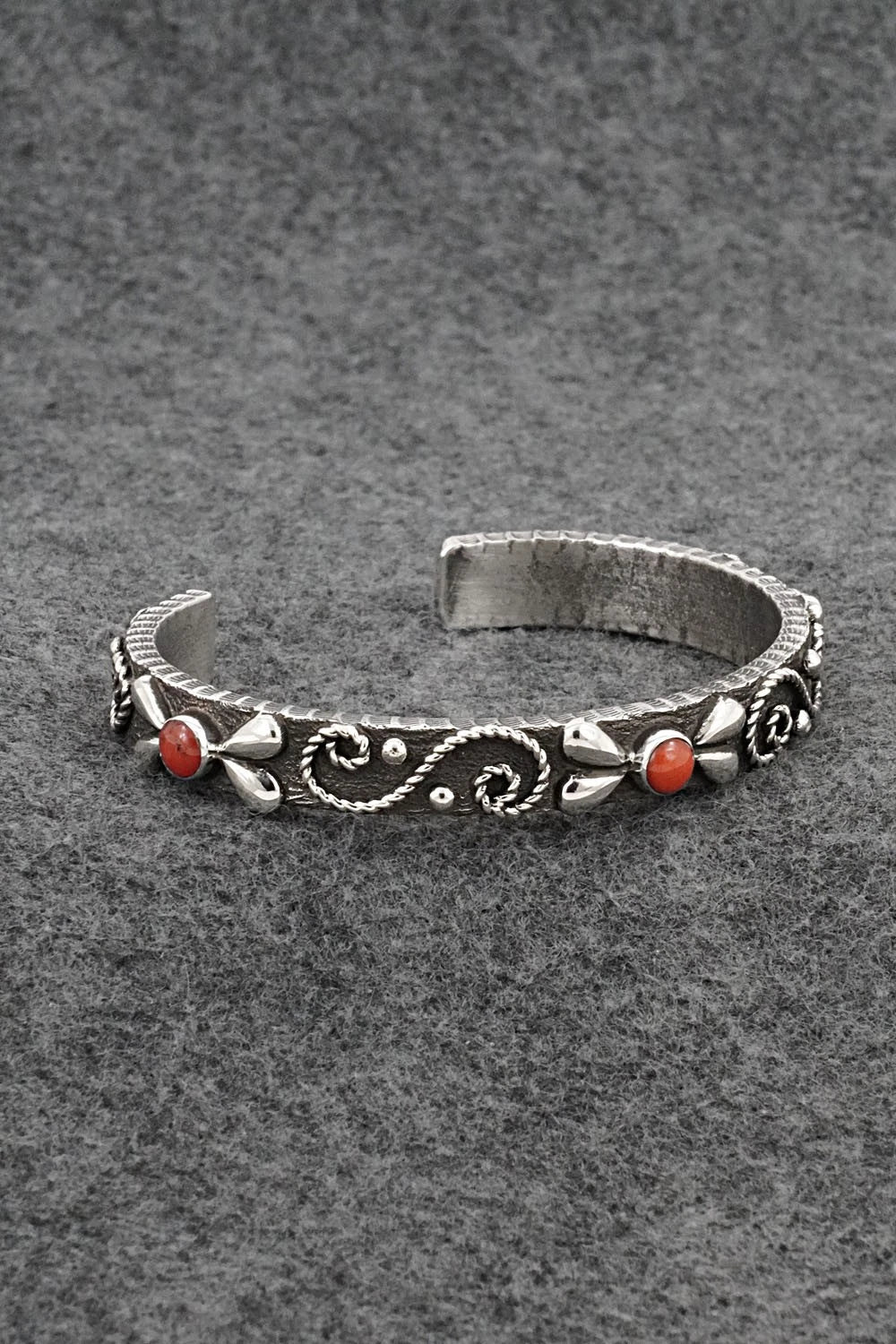 Coral & Sterling Silver Bracelet - Ernest Rangel