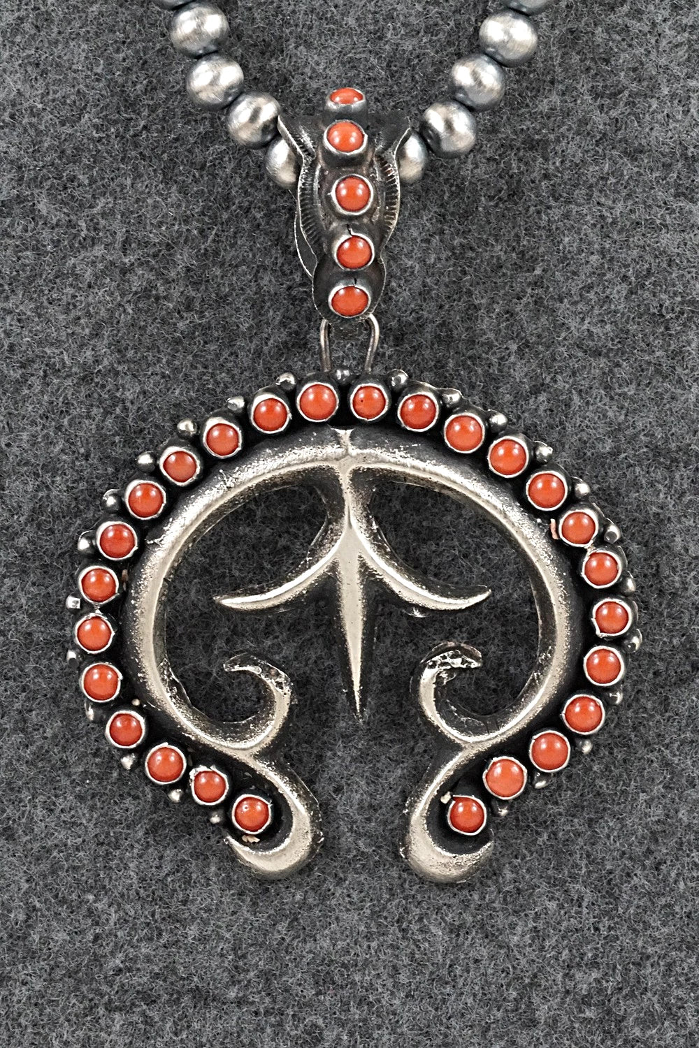 Coral & Sterling Silver Necklace - Shawn Cayatineto