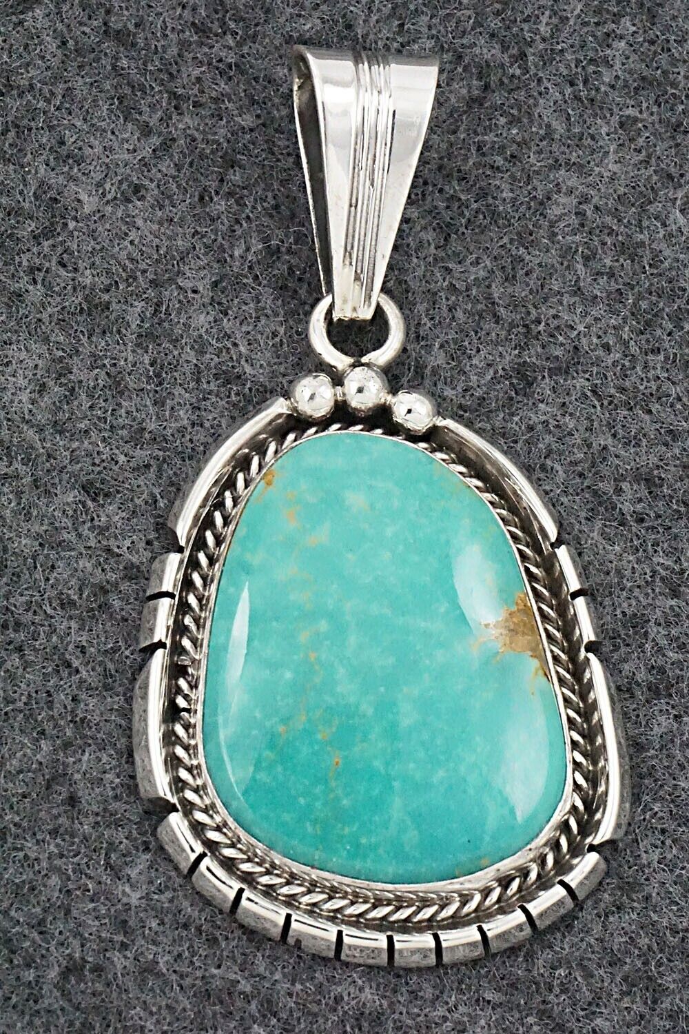 Turquoise & Sterling Silver Pendant - Samuel Yellowhair