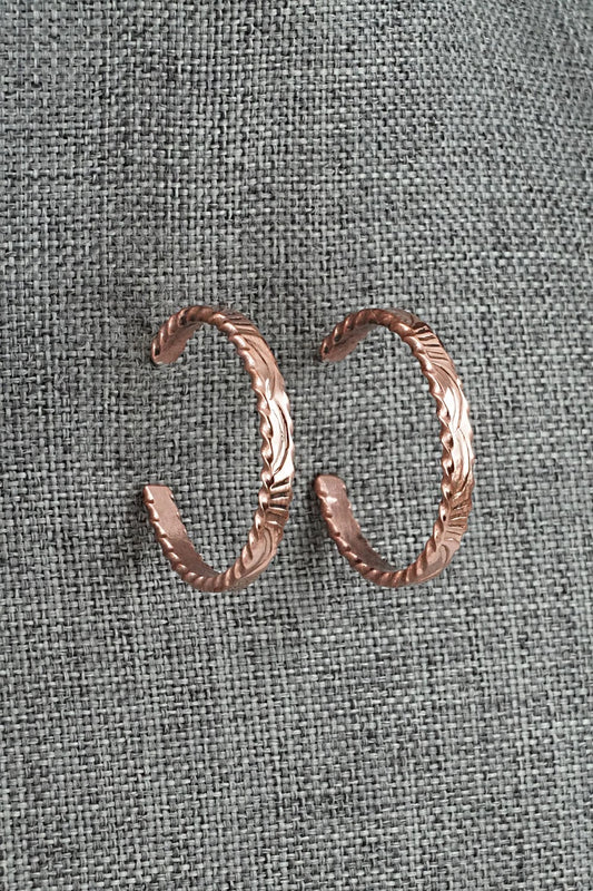 Copper Hoop Earrings - Elaine Tahe
