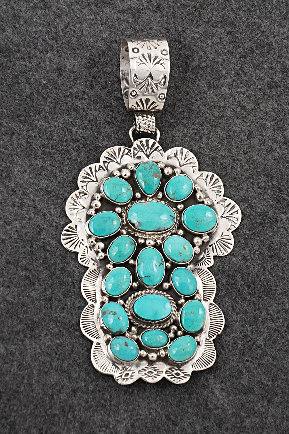 Turquoise & Sterling Silver Pendant - Vernon Johnson