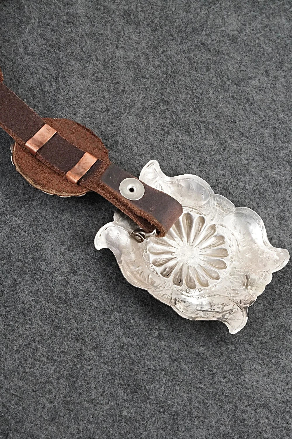 Turquoise, Sterling Silver & Leather Concho Belt - Marilyn Ramone