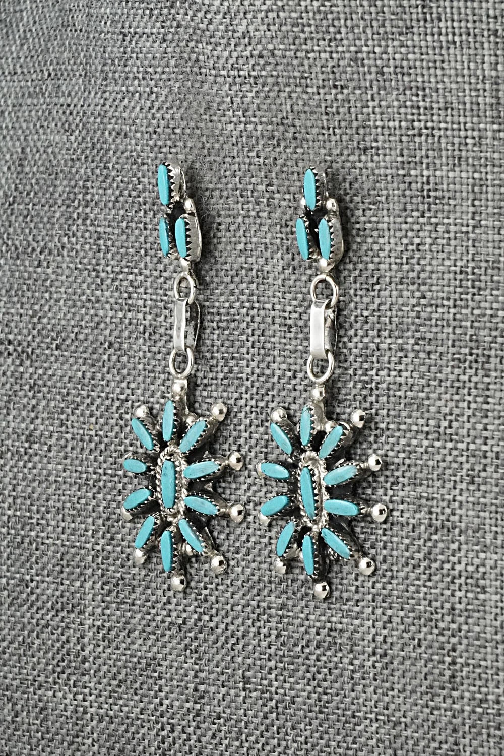 Turquoise & Sterling Silver Earrings - Evonne Hustito