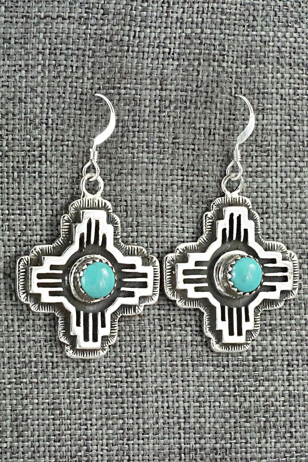 Turquoise & Sterling Silver Earrings - Angeline Platero
