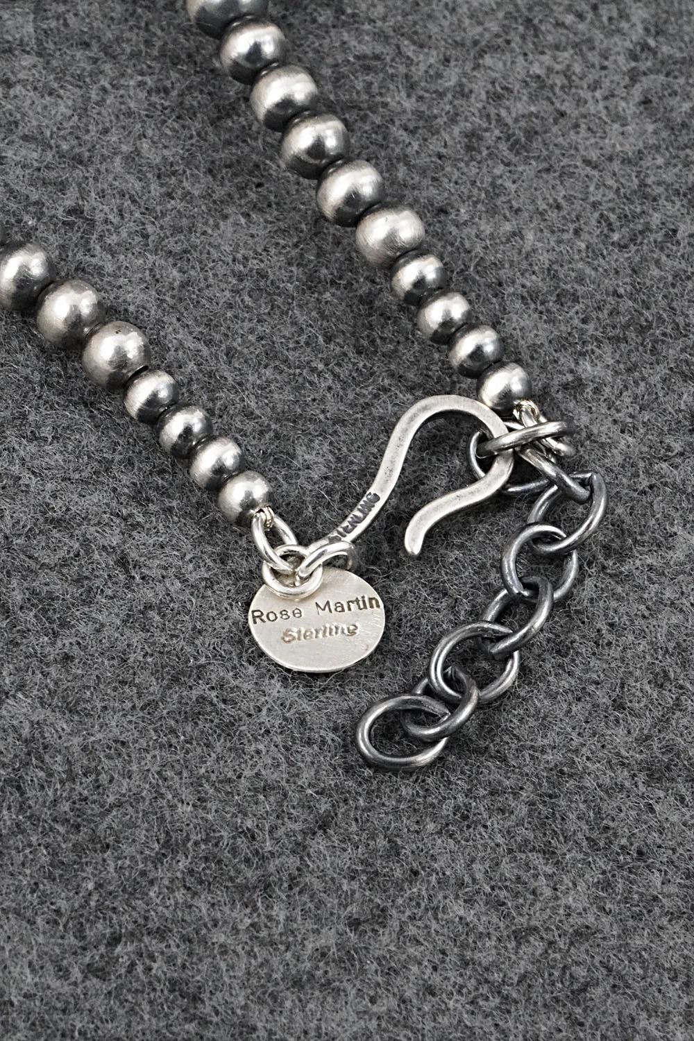 Sterling Silver Navajo Pearl Necklace 22" - Rose Martin