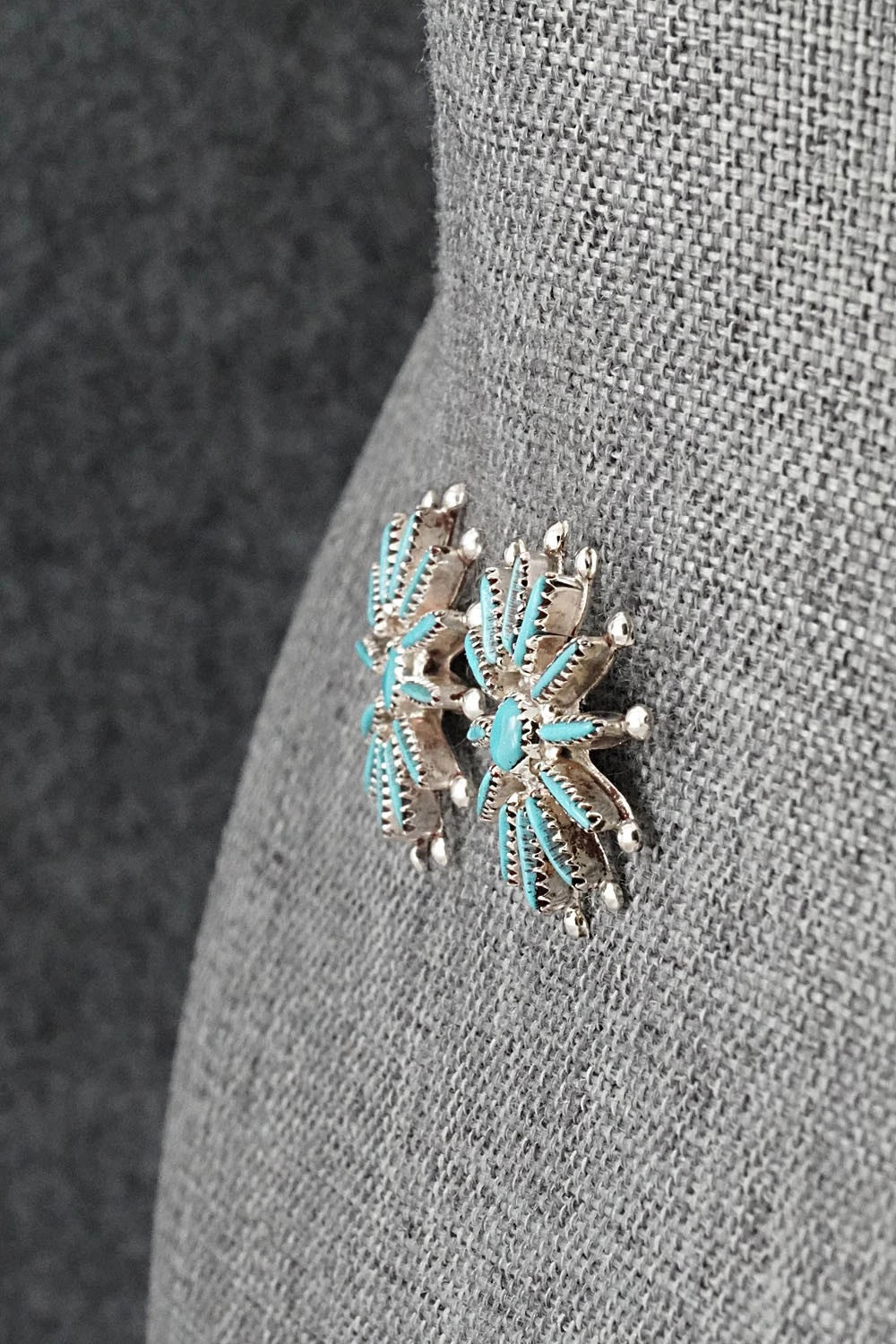 Turquoise & Sterling Silver Earrings - Samantha Waatsa