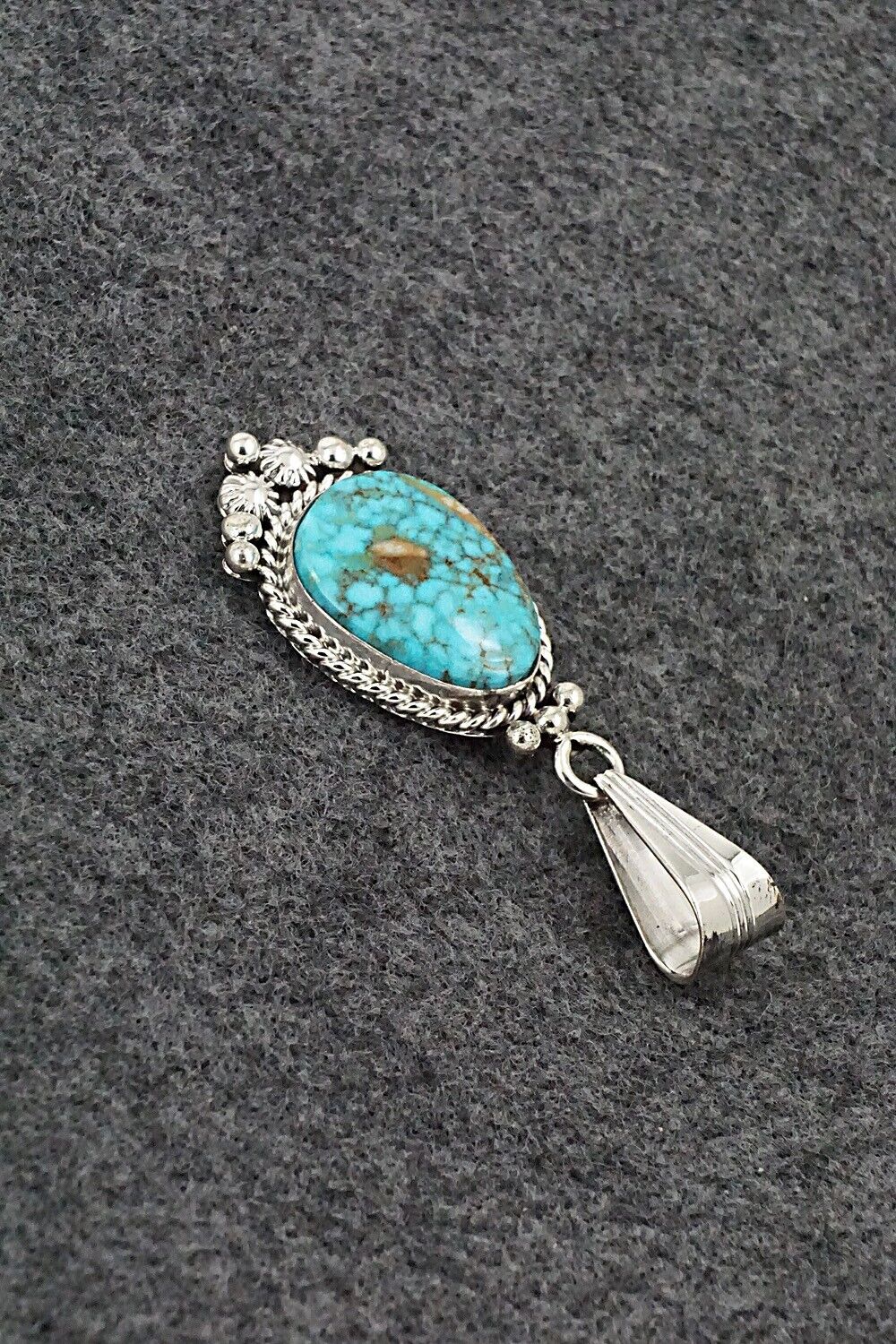 Turquoise & Sterling Silver Pendant - Samuel Yellowhair