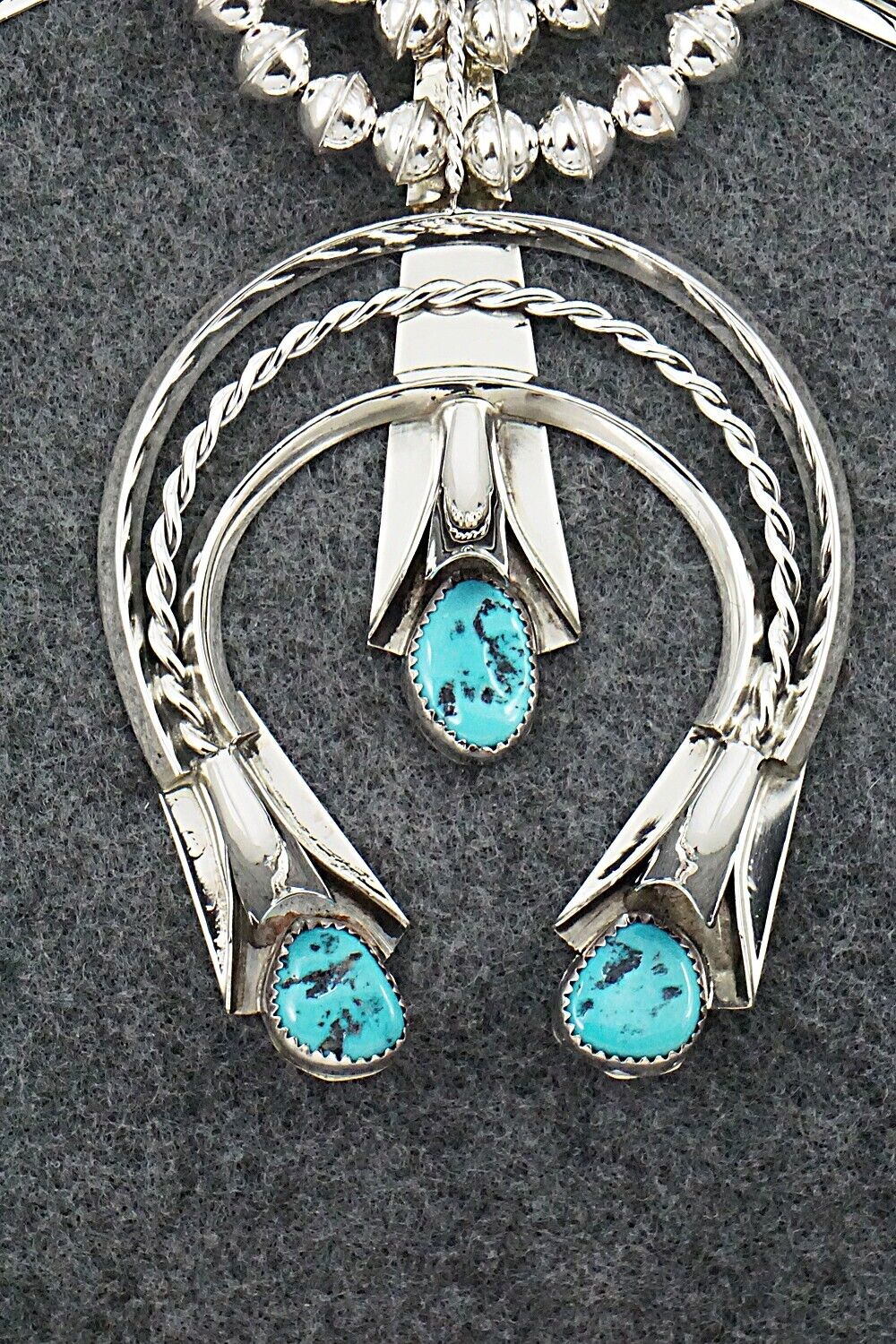 Turquoise & Sterling Silver Squash Blossom Set - Louise Yazzie