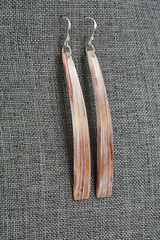 Spiny Oyster & Sterling Silver Earrings - Jesus Espino