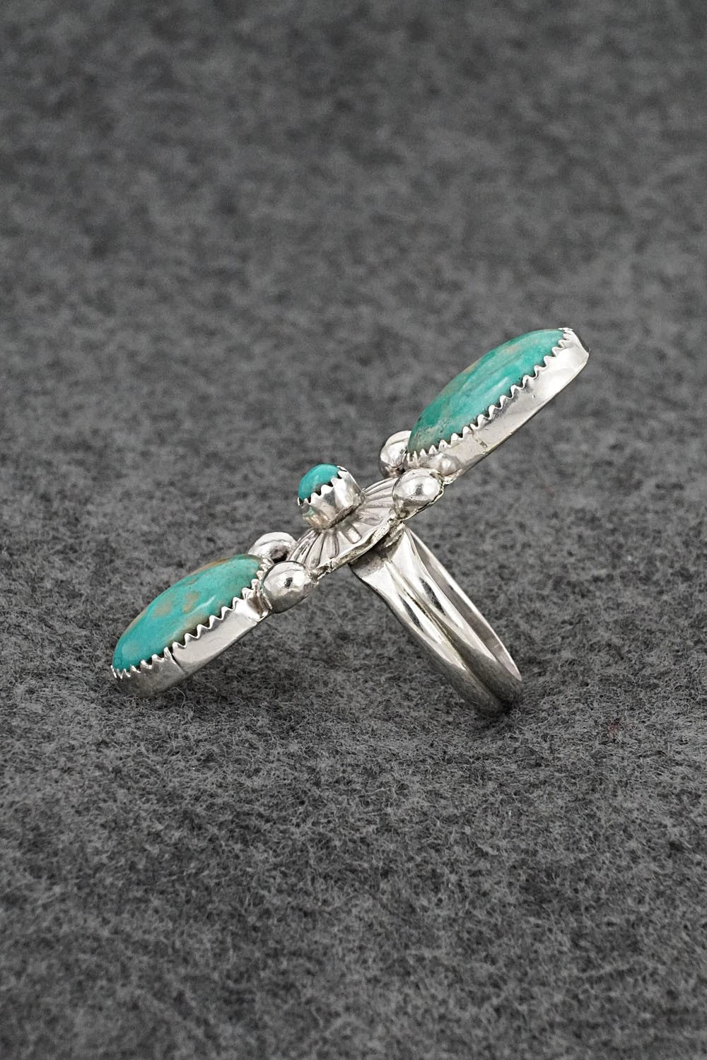 Turquoise & Sterling Silver Ring - Priscilla Reeder - Size 8