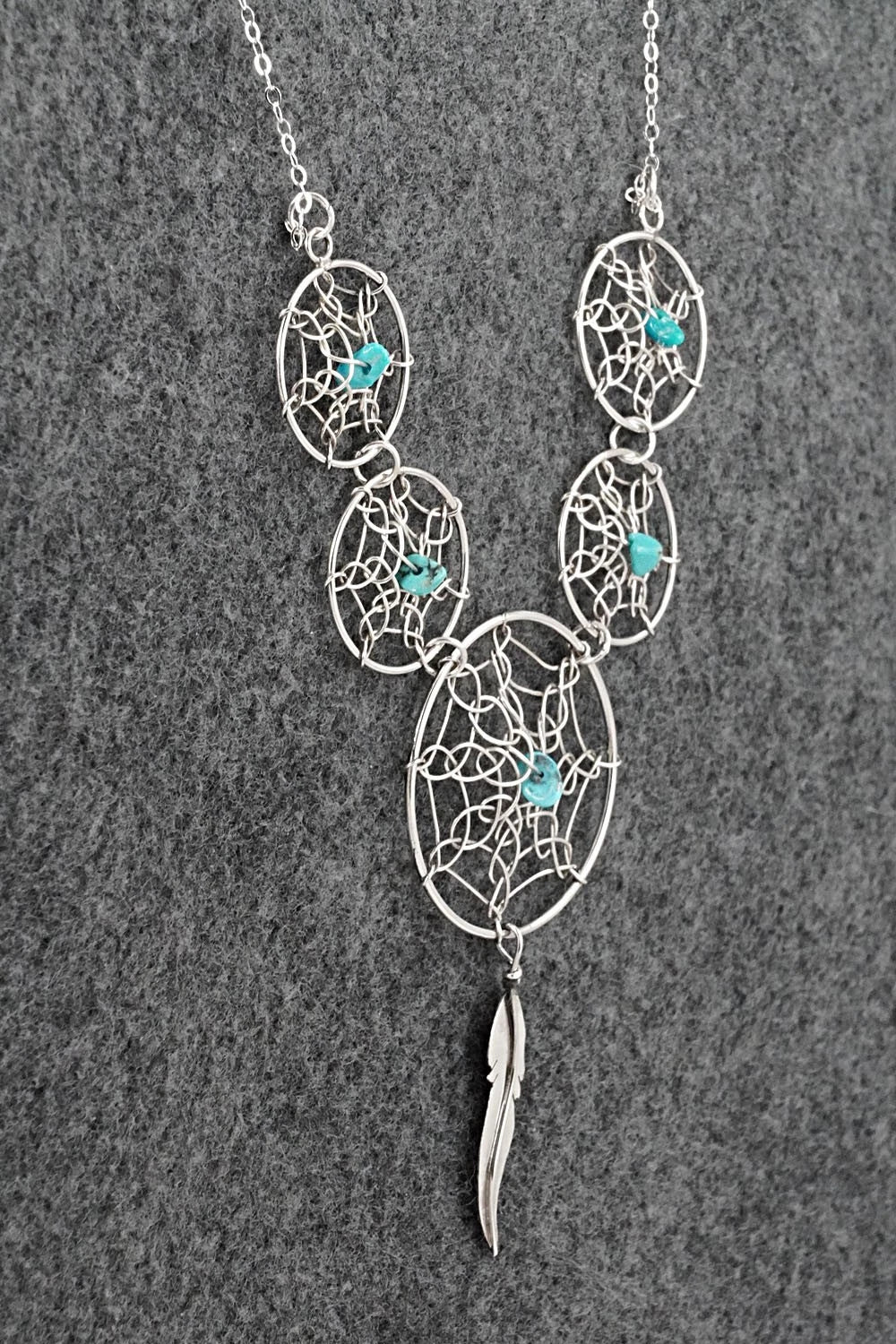 Turquoise & Sterling Silver Necklace - Lorenzo Arviso
