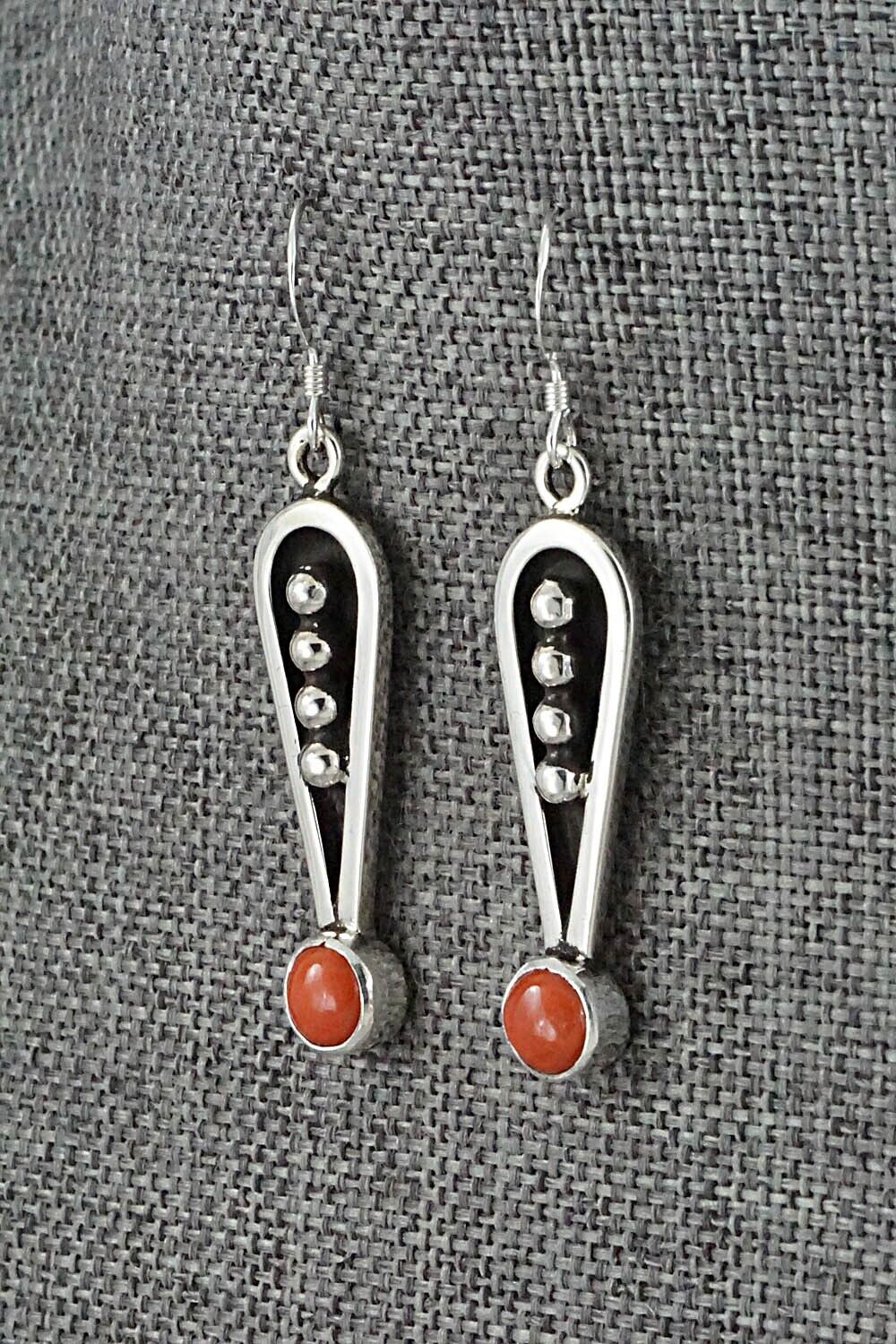 Coral & Sterling Silver Necklace & Earrings Set - Jonathan Nez
