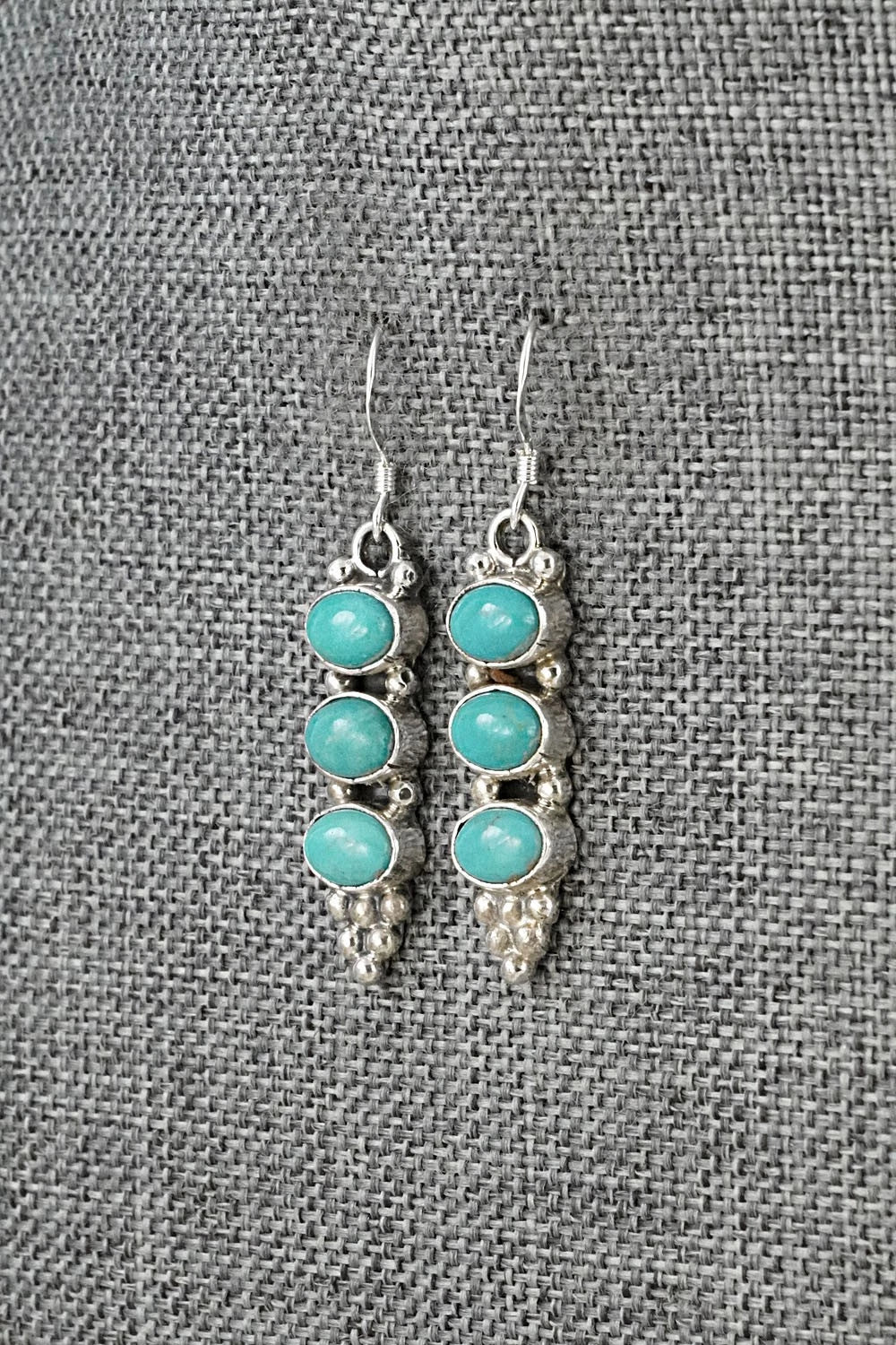 Turquoise & Sterling Silver Earrings - Gary Shorty