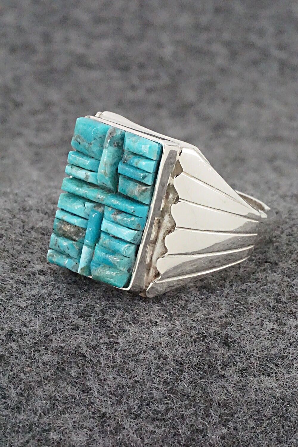 Turquoise & Sterling Silver Ring - Sam Arviso - Size 13