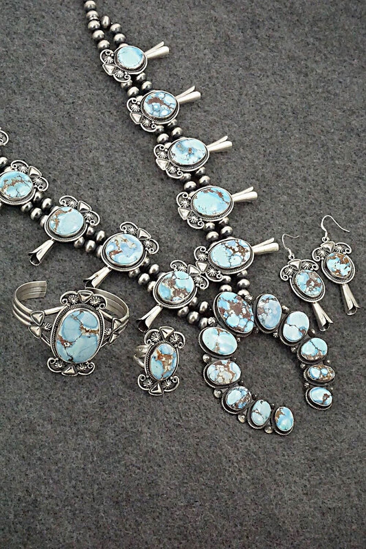 Turquoise & Sterling Silver Squash Blossom Set - Derrick Gordon