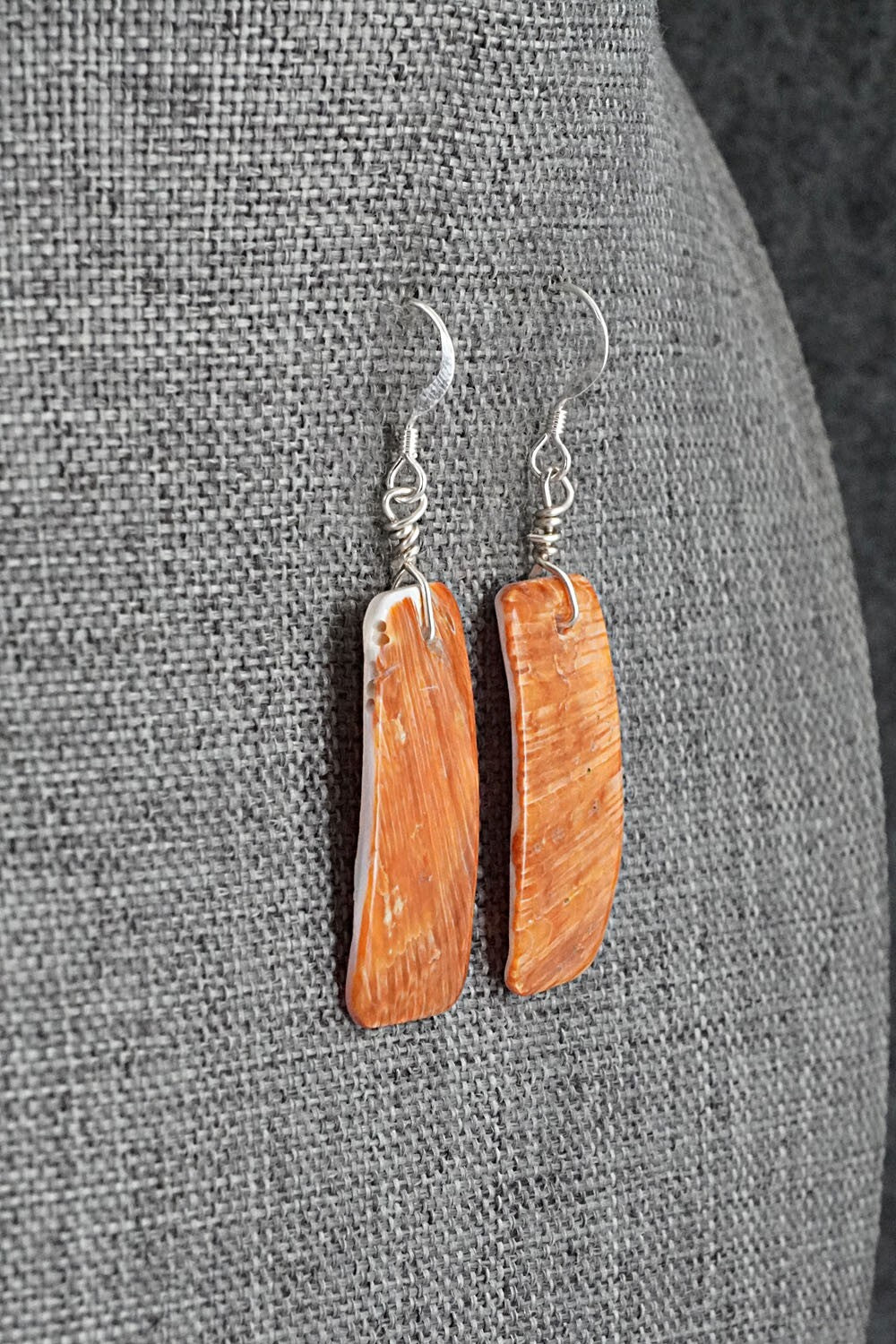 Spiny Oyster & Sterling Silver Earrings - Louise Joe