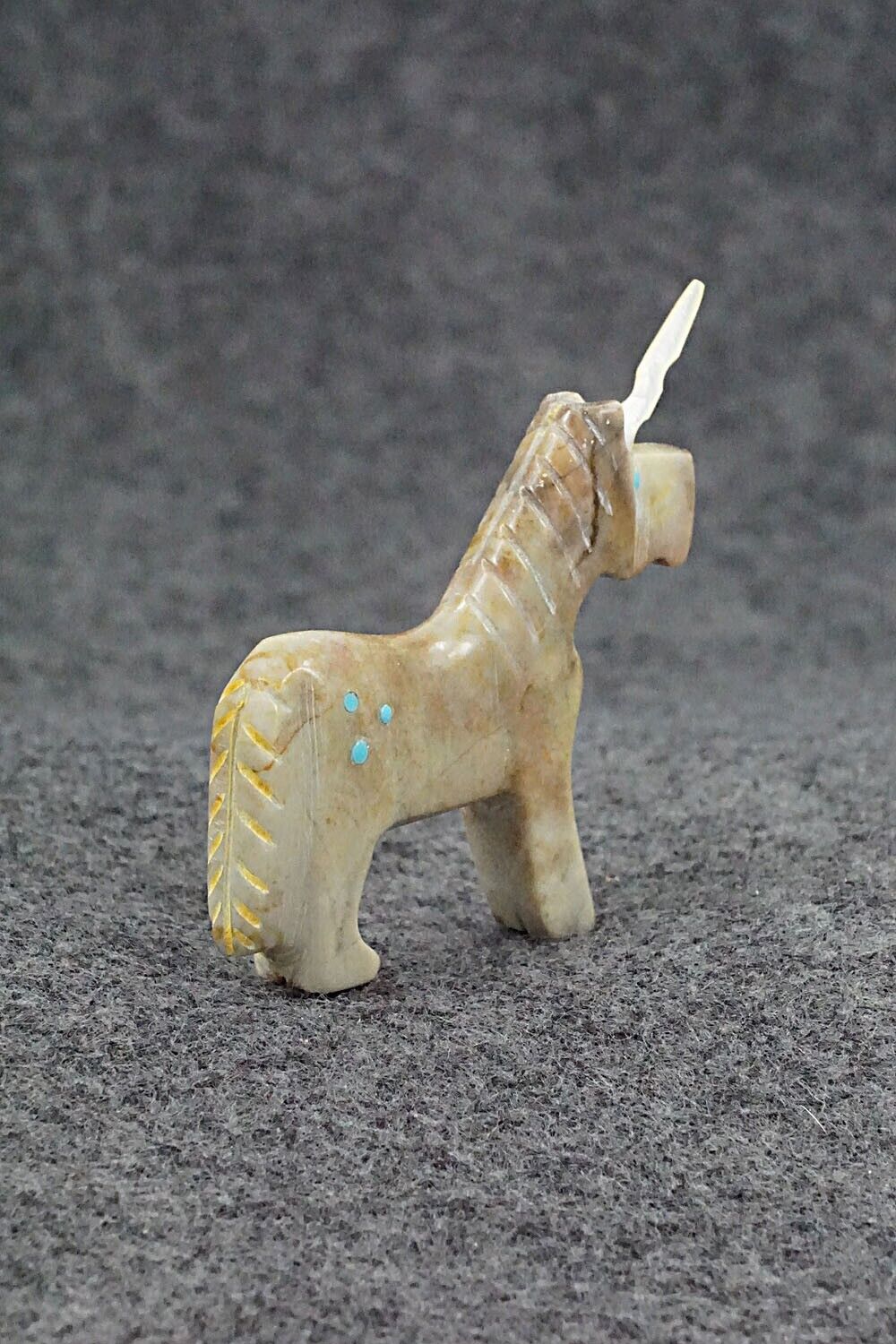 Unicorn Horse Zuni Fetish Carving - Todd Etsate