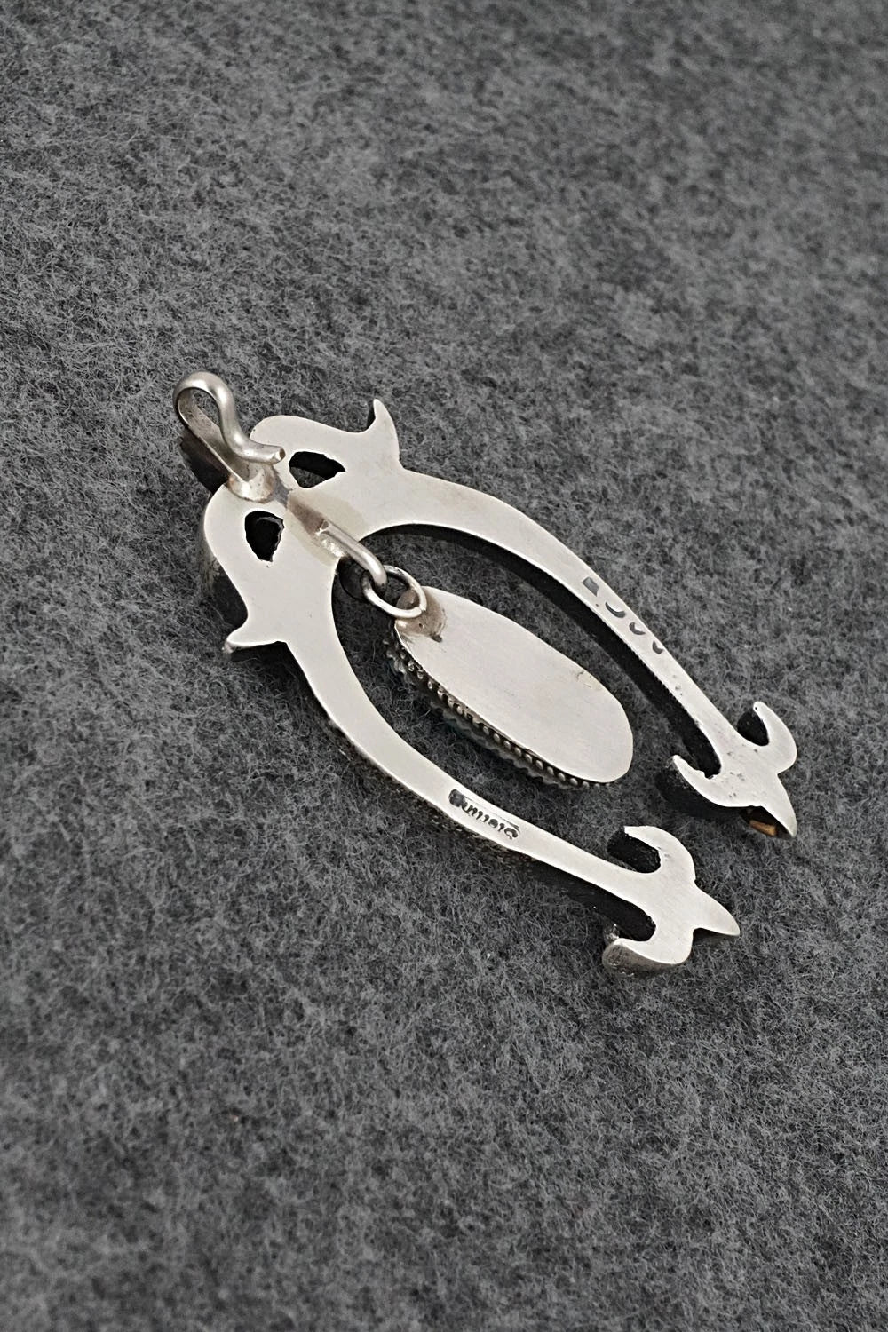Turquoise and Sterling Silver Pendant - Martha Cayatineto