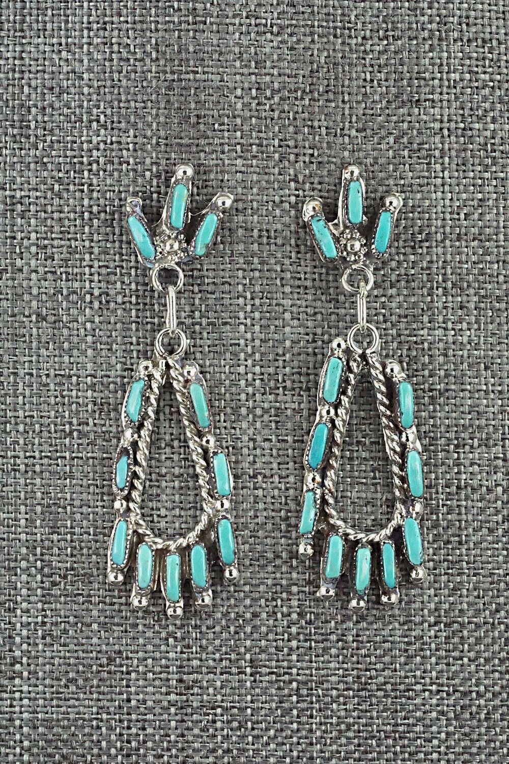 Turquoise & Sterling Silver Earrings - Veronica Yawakia