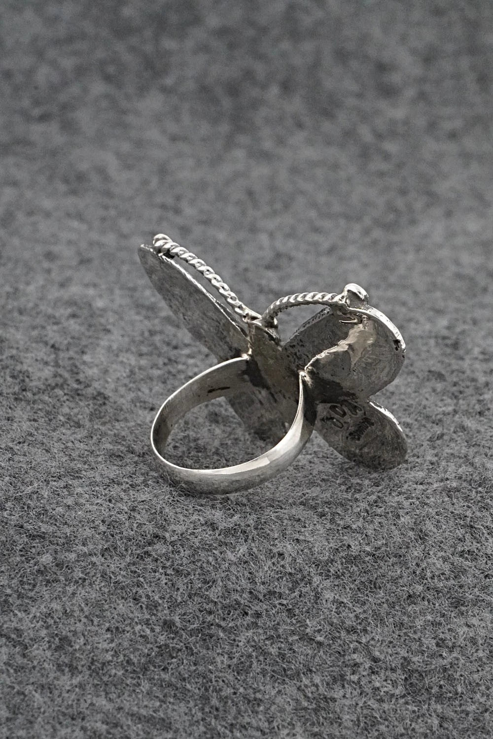 Coral & Sterling Silver Ring - Dymitri Arviso - Size 7.5