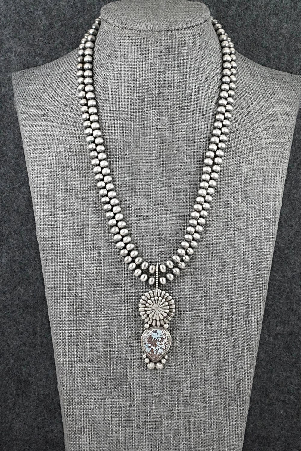 Turquoise & Sterling Silver Necklace - Tom Lewis