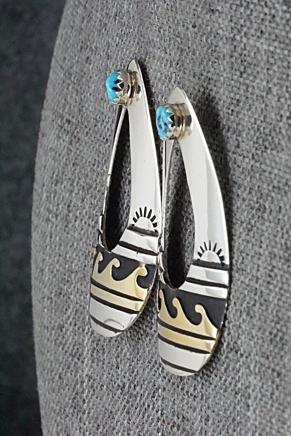 Turquoise & Sterling Silver Earrings - Rosita Singer