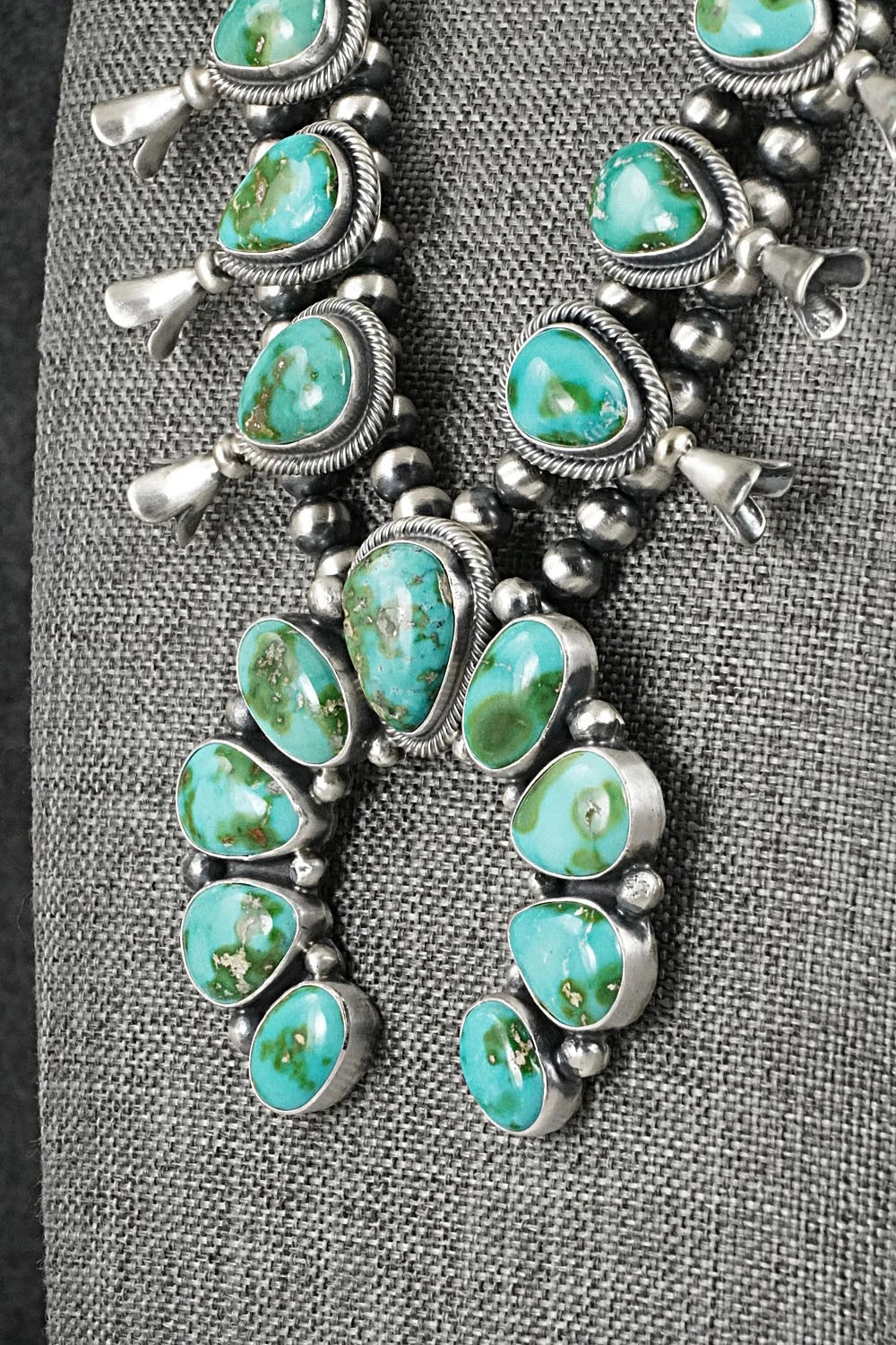 Turquoise & Sterling Silver Squash Blossom Set - Darrin Livingston