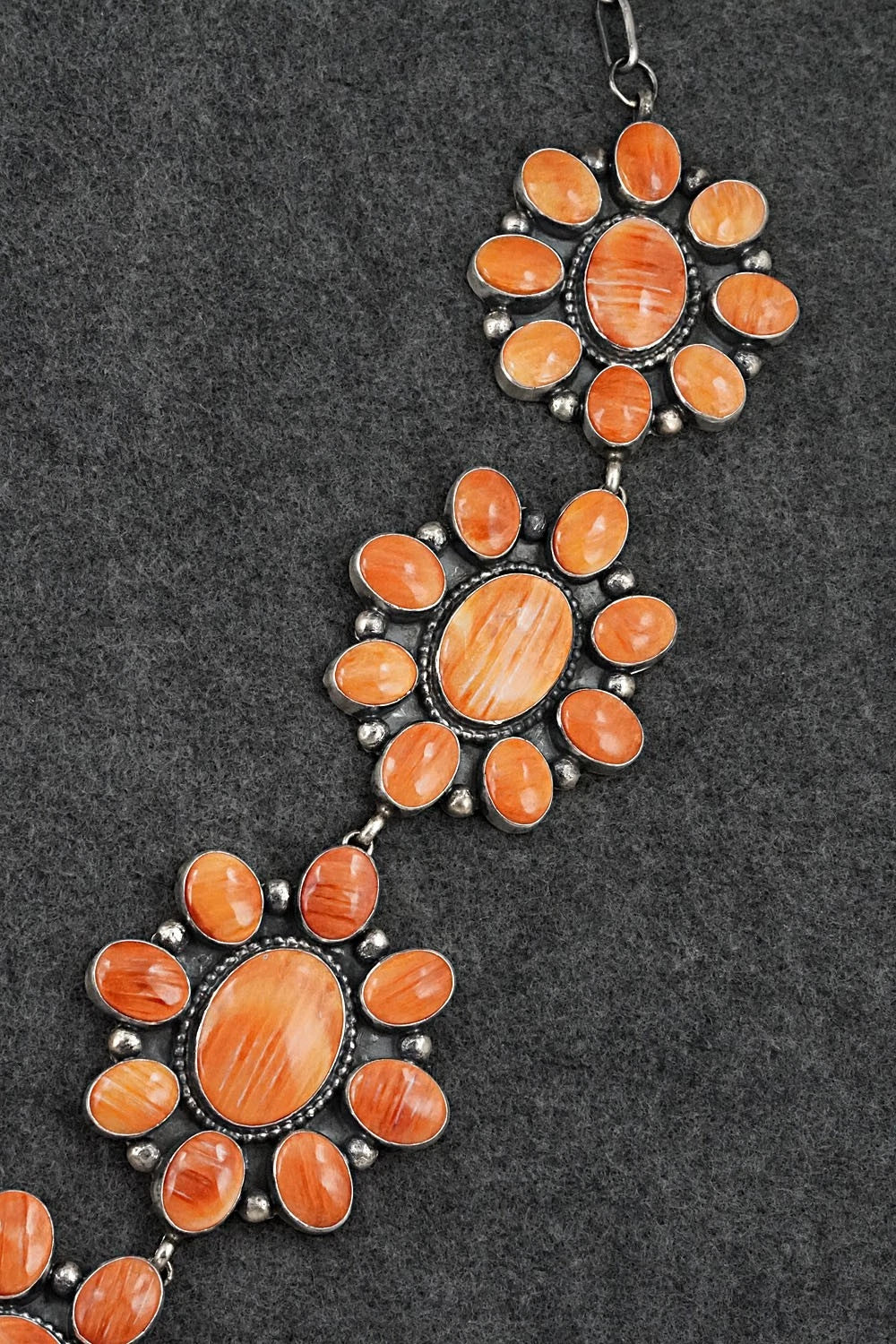 Spiny Oyster & Sterling Silver Necklace and Earrings Set - Darrin Livingston