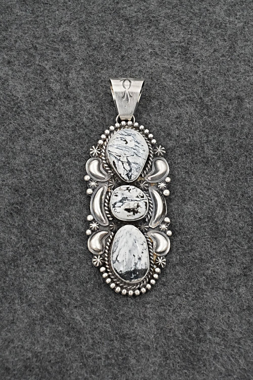 White Buffalo & Sterling Silver Pendant - Raymond Delgarito