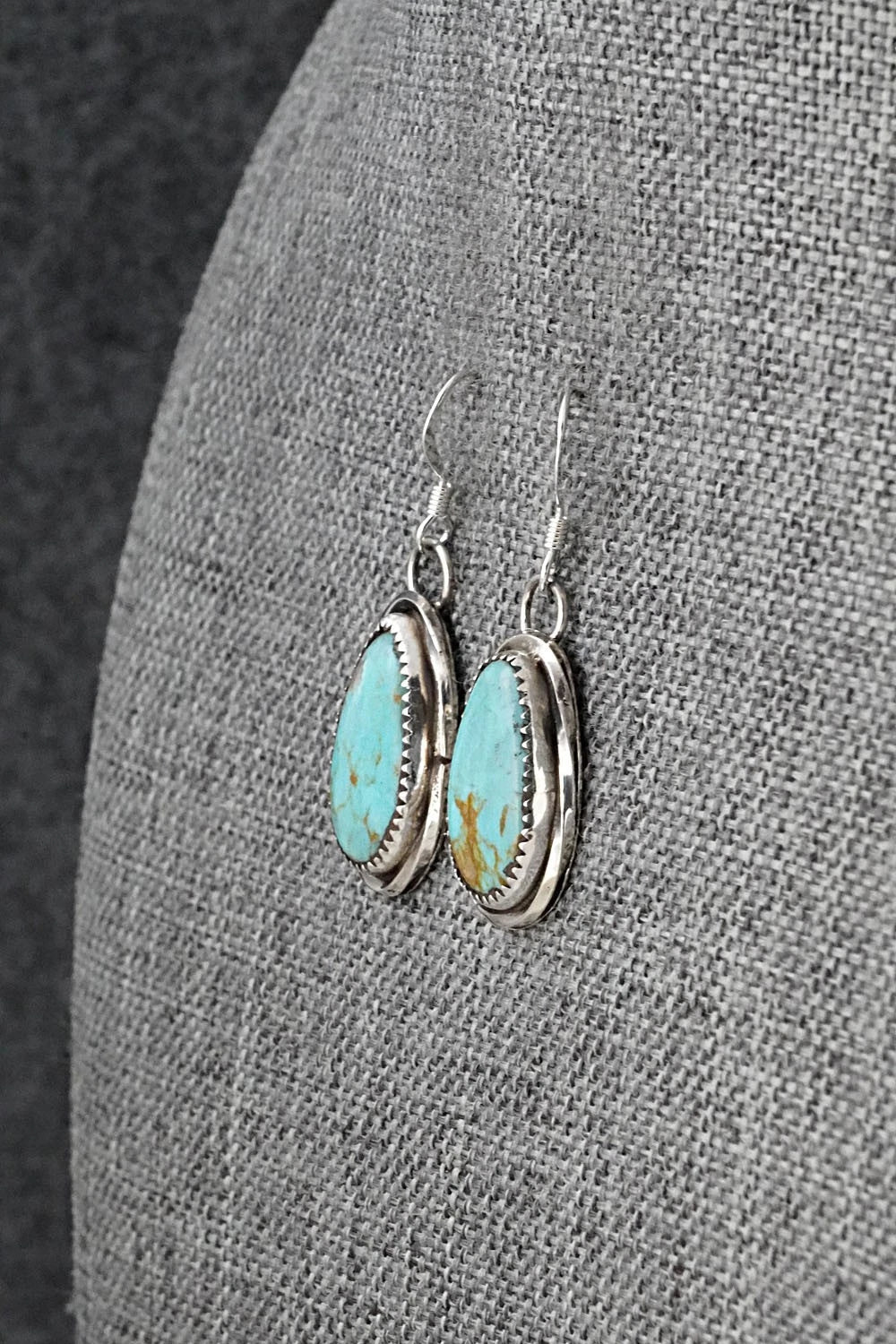 Turquoise & Sterling Silver Earrings - Ernest Hawthorne