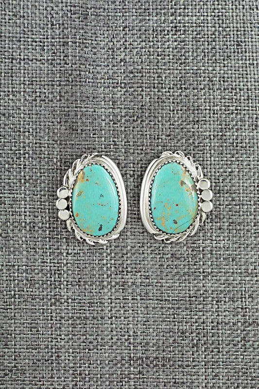 Turquoise and Sterling Silver Earrings - Delores Cadman