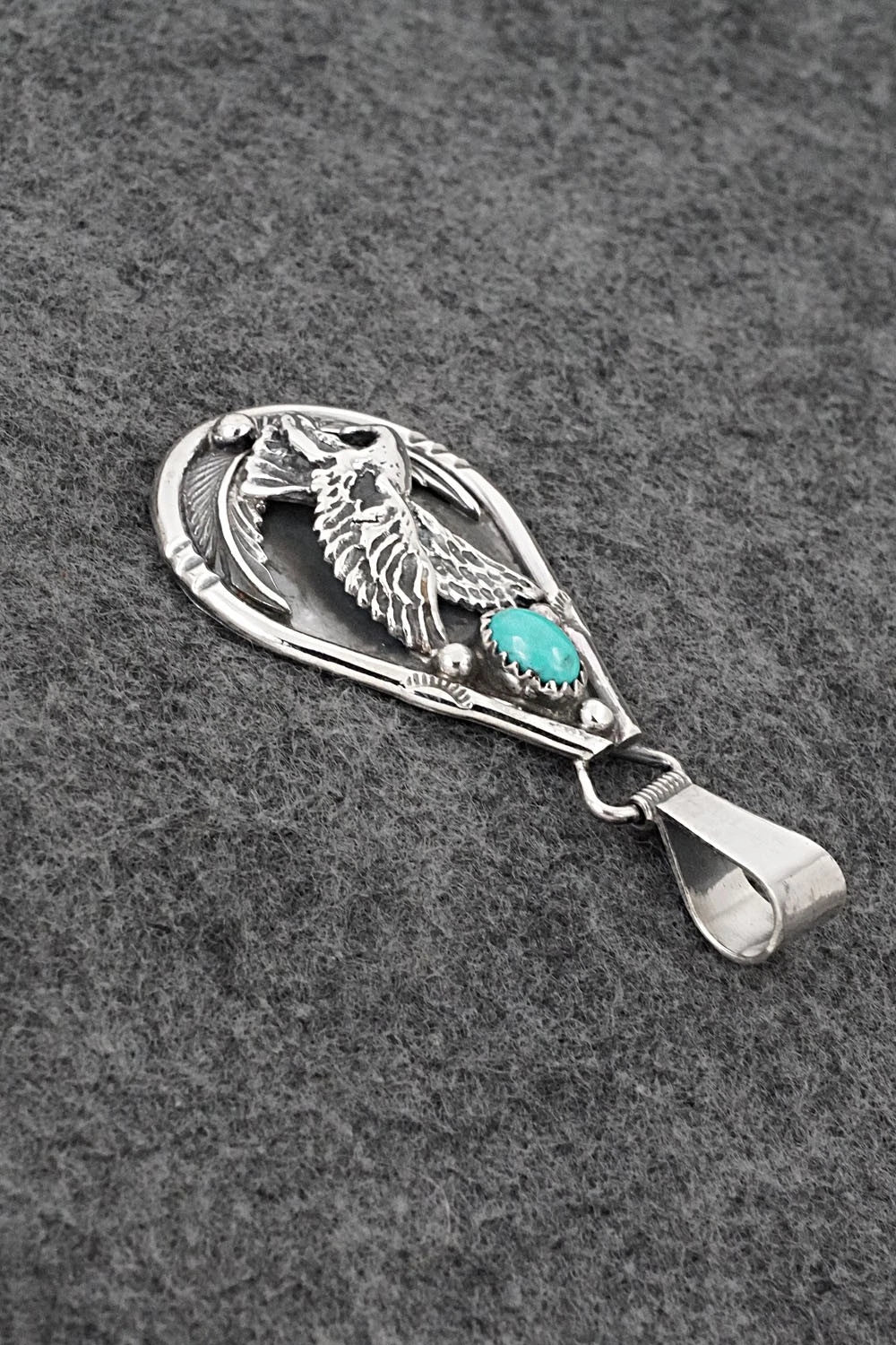 Turquoise & Sterling Silver Pendant - Darrell Morgan