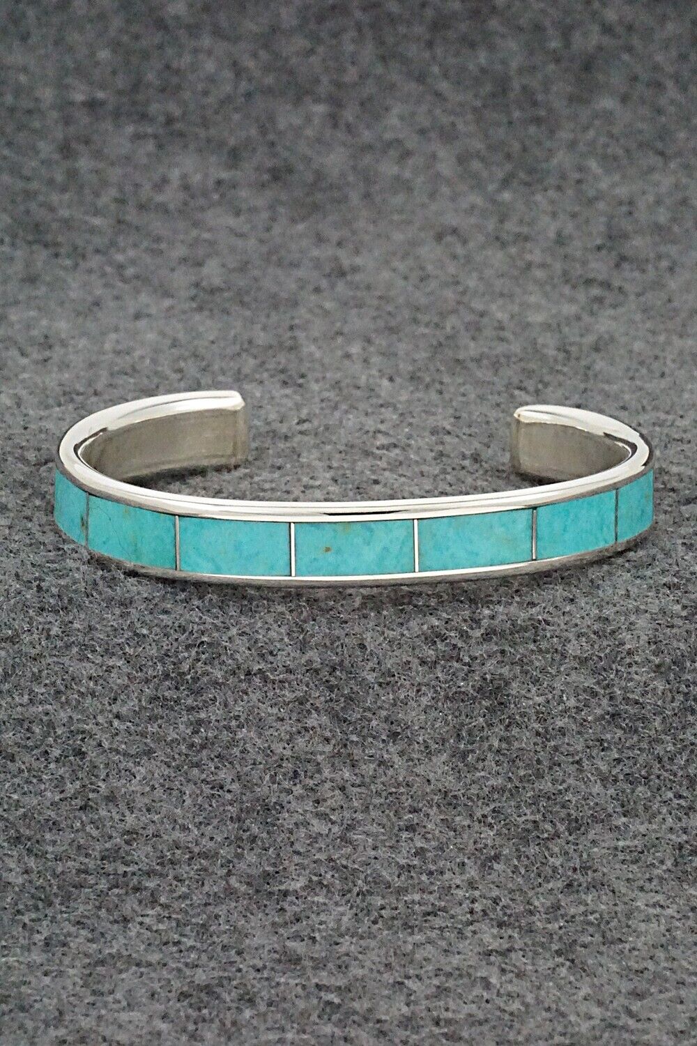 Turquoise & Sterling Silver Inlay Bracelet - Larry Loretto