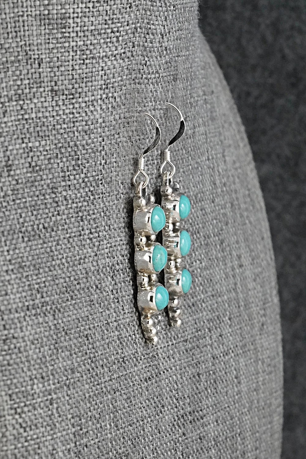Turquoise & Sterling Silver Earrings - Gary Shorty