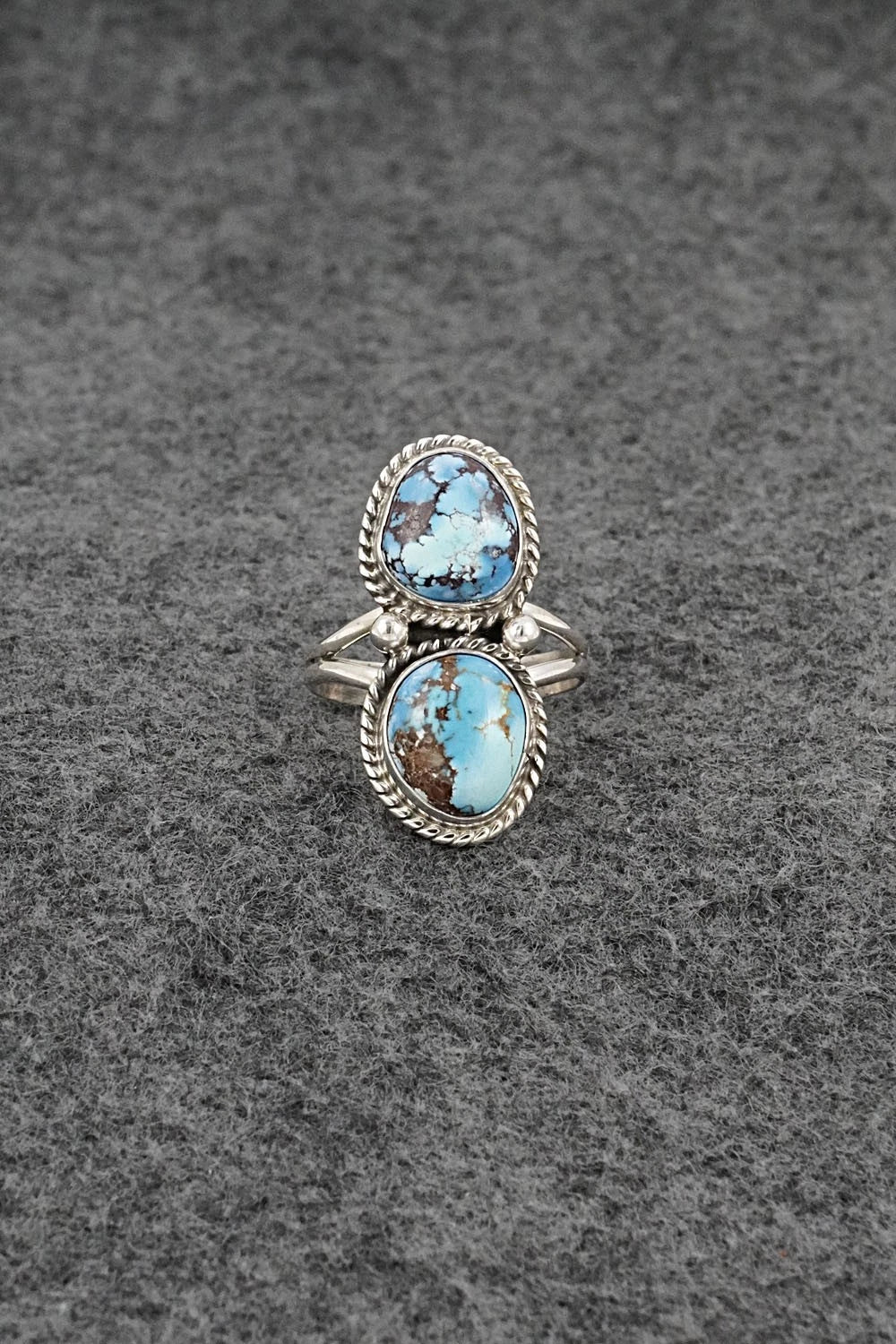Turquoise & Sterling Silver Ring - Eugene Gruber - Size 8