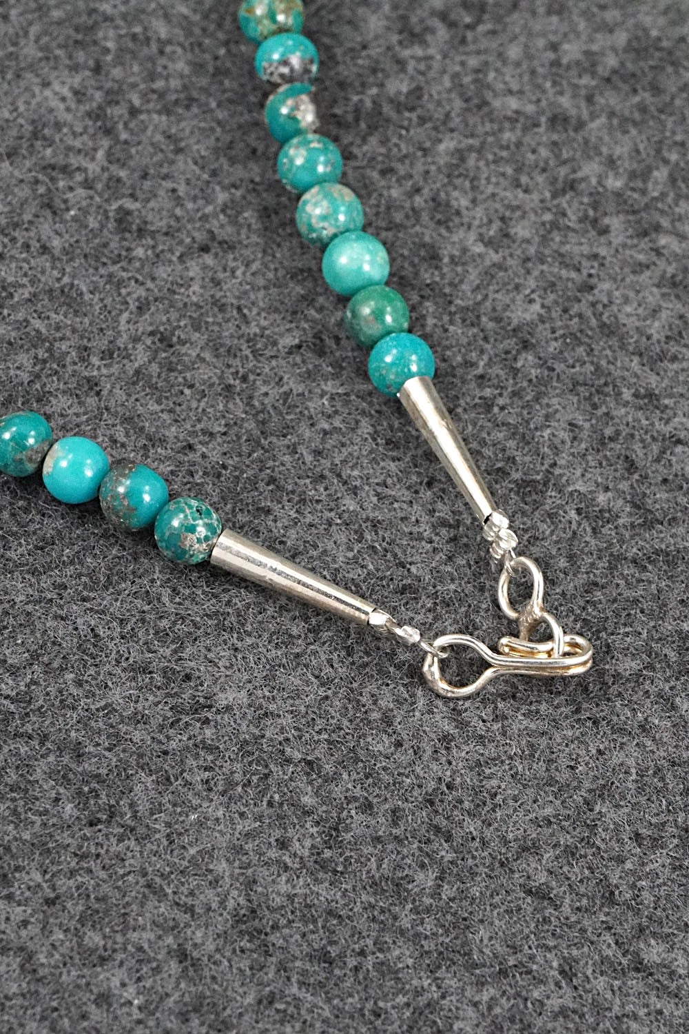 Turquoise & Sterling Silver Necklace 18" - Doreen Jake