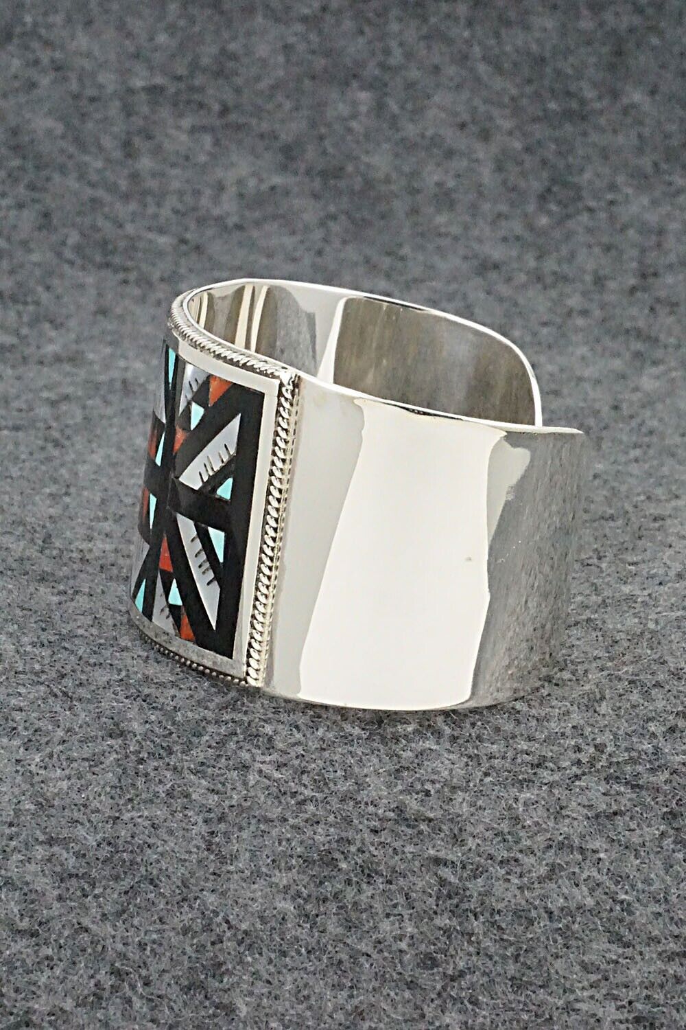 Multi-Stone & Sterling Silver Inlay Bracelet - Leander Othole