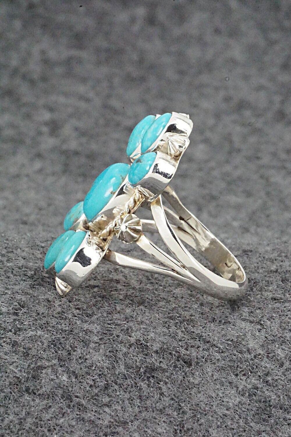 Turquoise & Sterling Silver Ring - Roberta Begay - Size 8.75