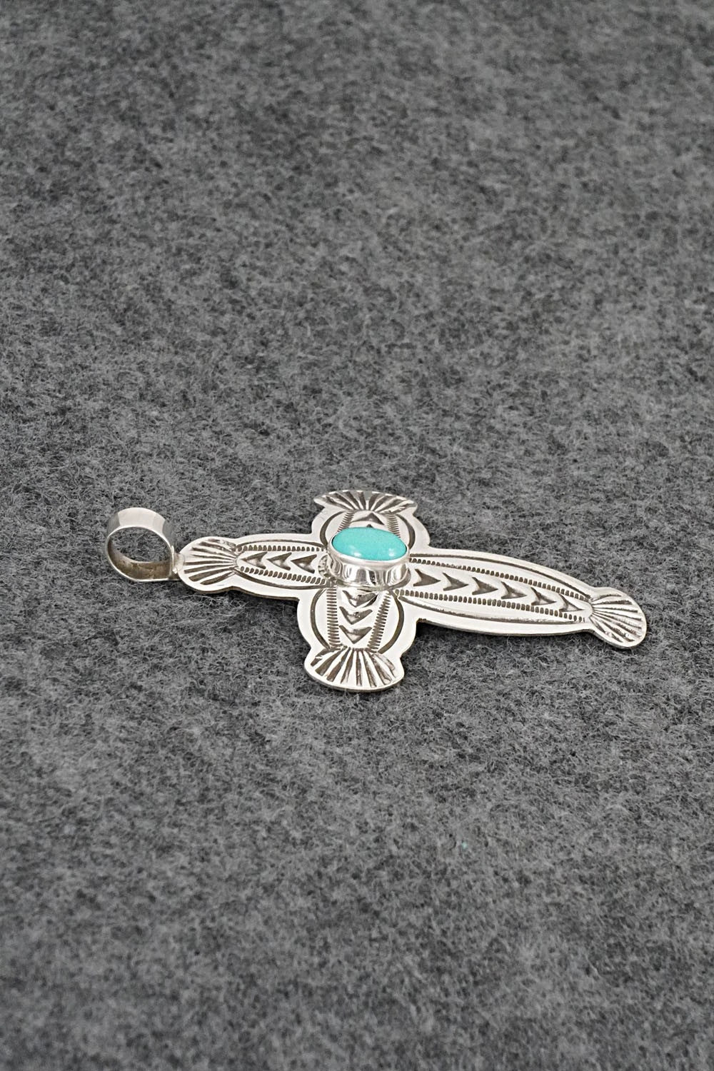 Turquoise & Sterling Silver Pendant - Arnold Blackgoat