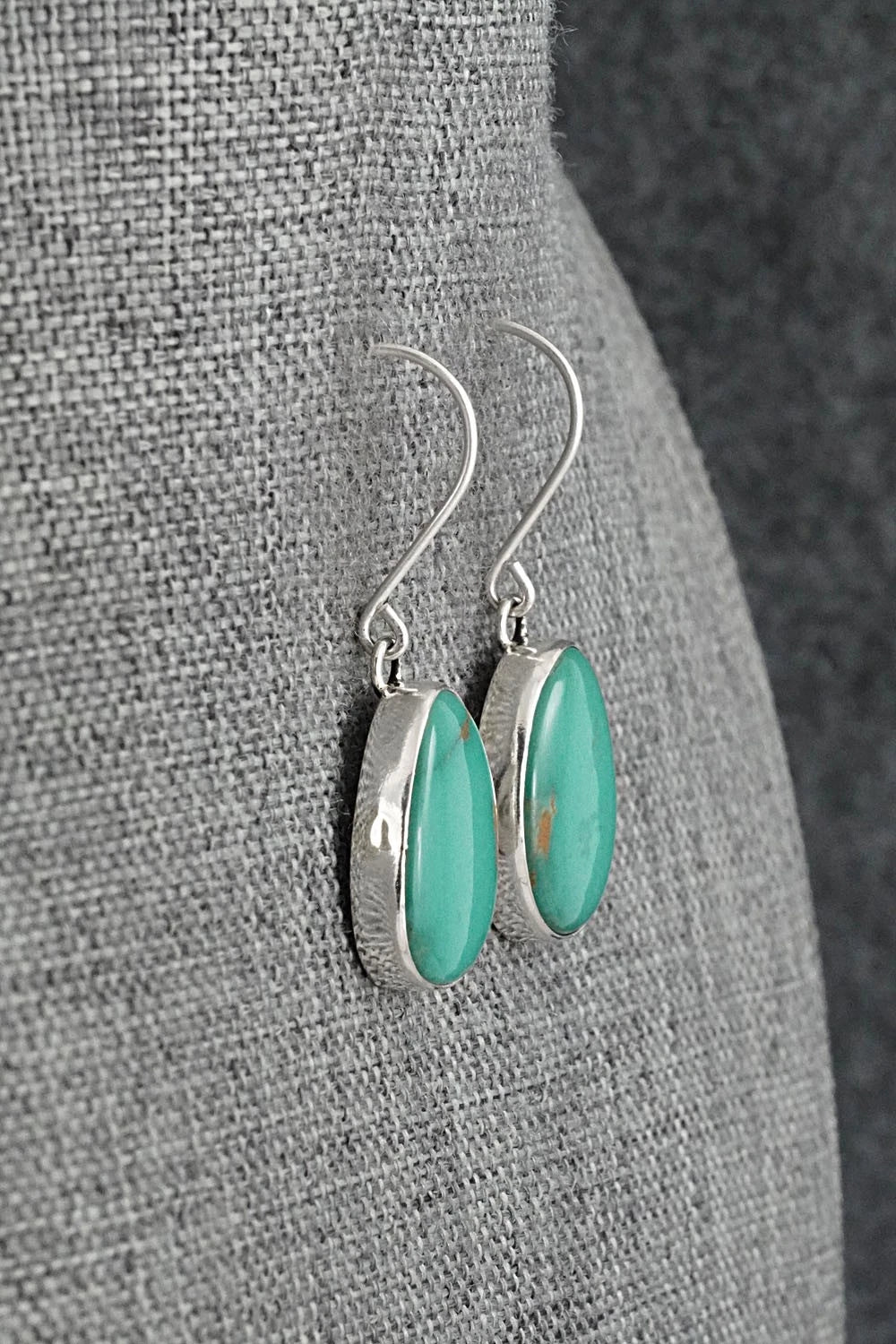 Turquoise & Sterling Silver Earrings - Eugene Gruber