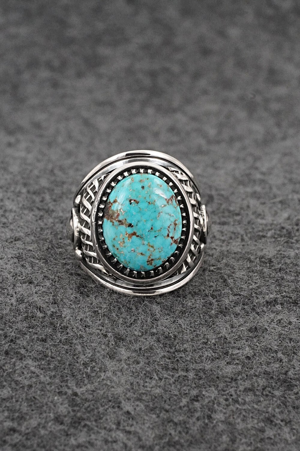 Turquoise & Sterling Silver Ring - Derrick Gordon - Size 7