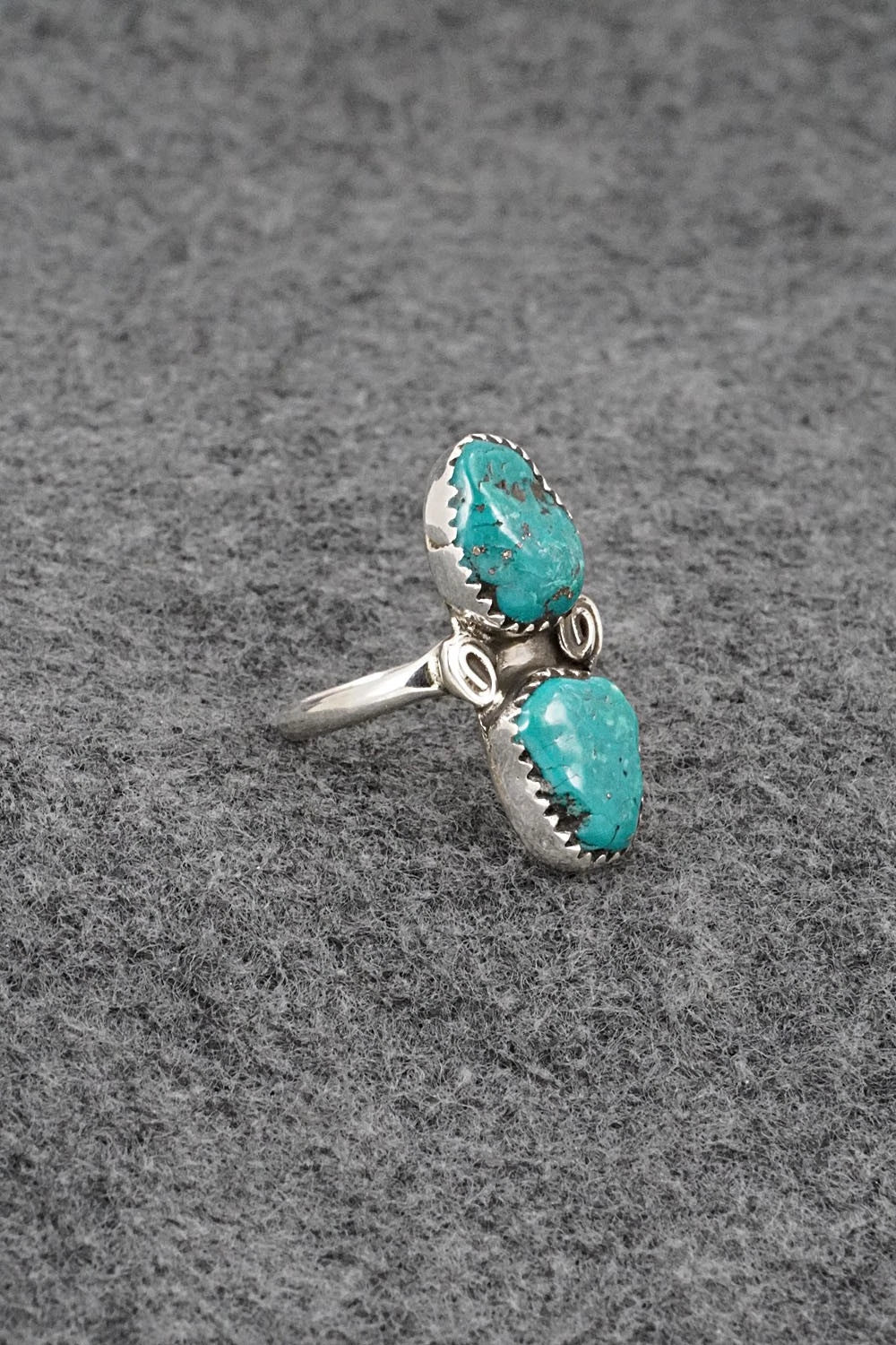 Turquoise & Sterling Silver Ring - Priscilla Reeder - Size 7.5