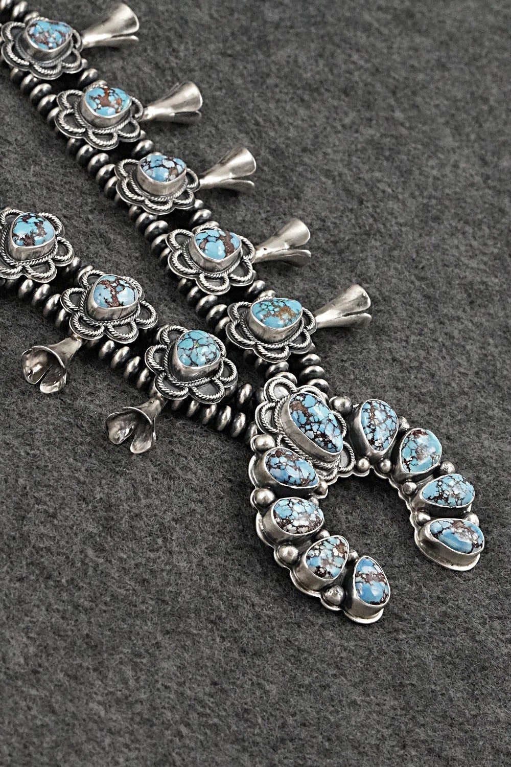 Turquoise & Sterling Silver Squash Blossom Set - Darrin Livingston