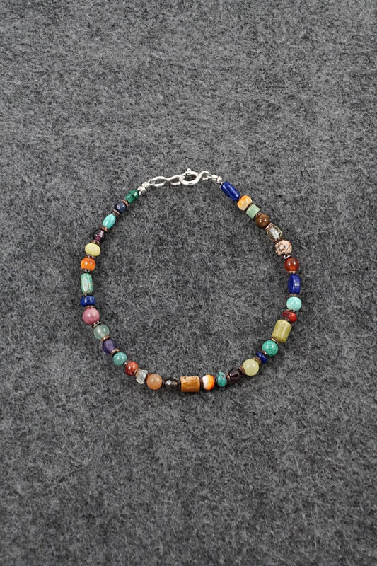 Multi-Stone & Sterling Silver Bracelet - Helen Tsosie