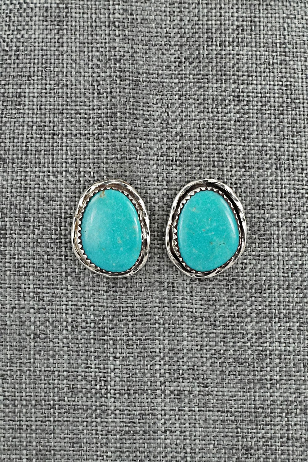 Turquoise & Sterling Silver Earrings - Ernest Hawthorne