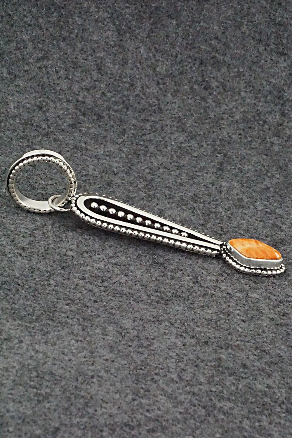 Spiny Oyster & Sterling Silver Pendant - Jonathan Nez