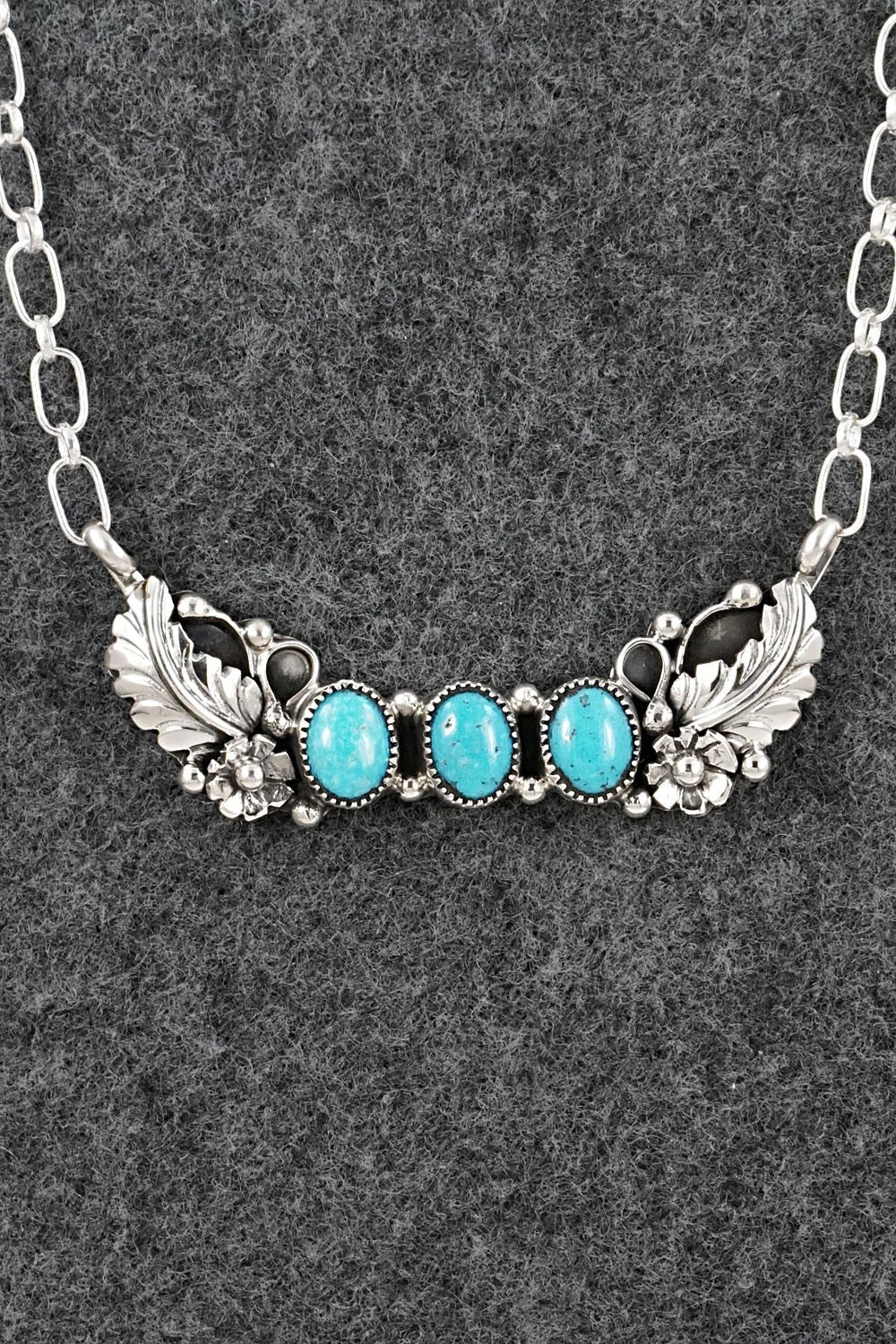 Turquoise & Sterling Silver Necklace - Gwendolyn Burnside