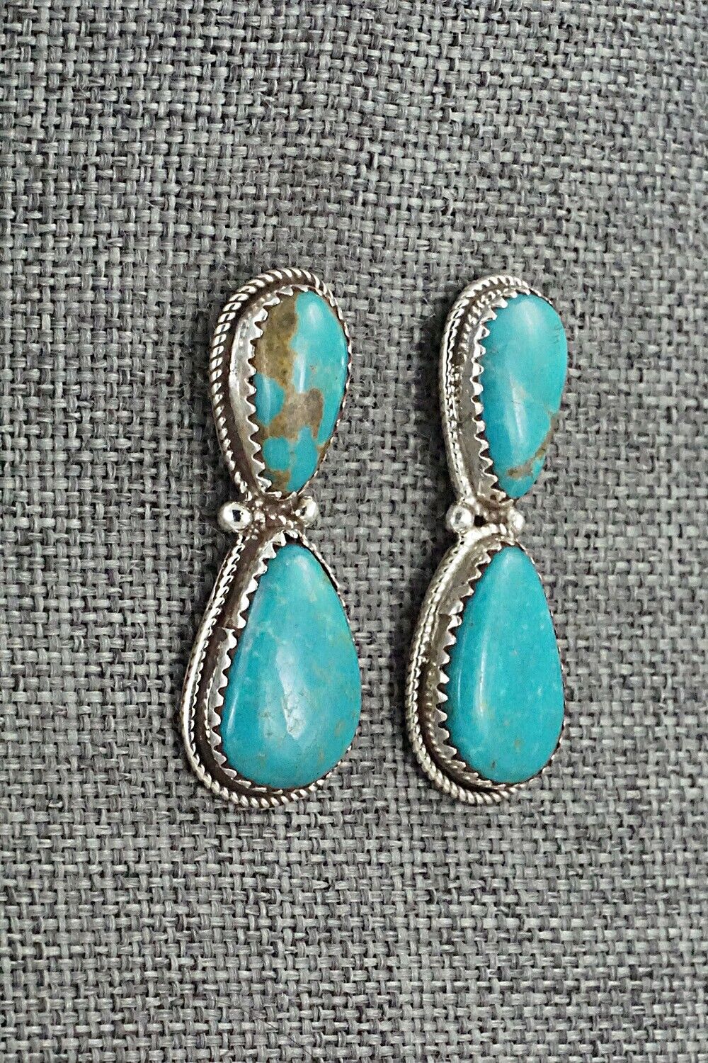 Turquoise & Sterling Silver Earrings - Ernest Hawthorne