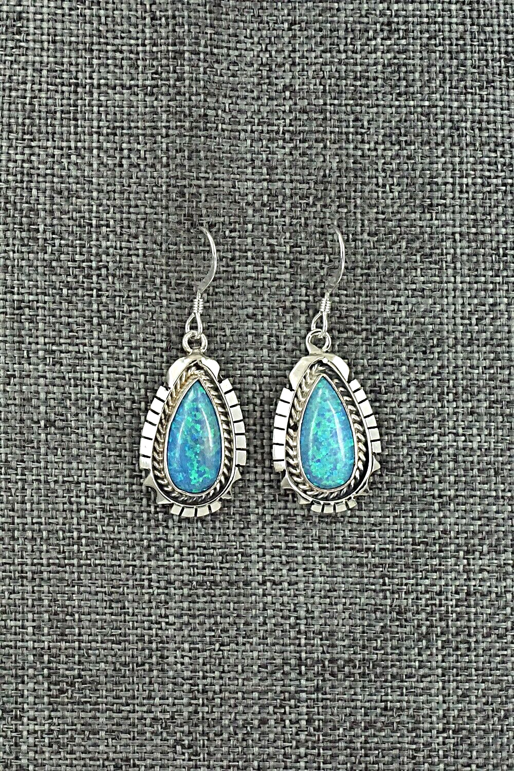 Opalite & Sterling Silver Earrings - Amos Begay