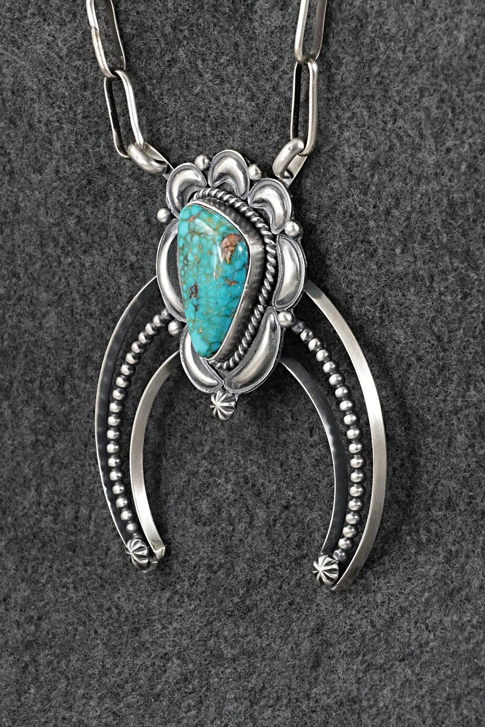 Turquoise & Sterling Silver Necklace - Raymond Delgarito